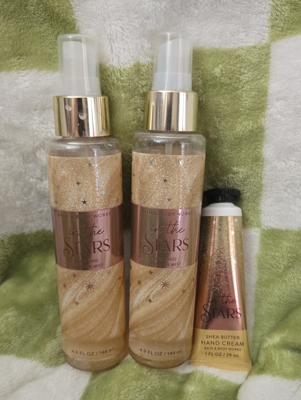 Qty 3 - Bath & Body Works 'In the Stars' Shimmer Mist & Shea Butter Hand Cream